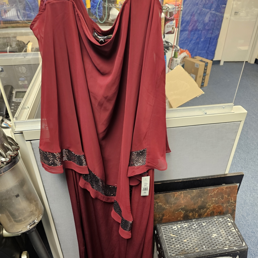 Glamour Burgundy Dress with Sequins